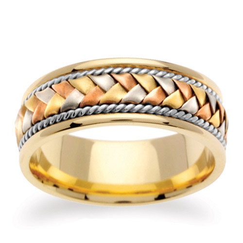 Shop 14k Rose Gold White Gold Two Tone 6mm Brushed Mens Wedding Band Overstock 12068630
